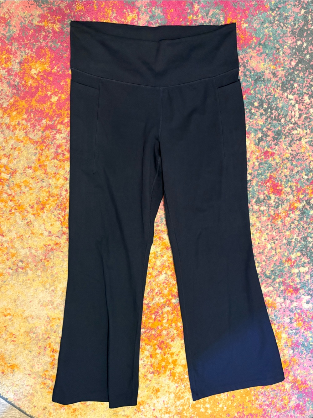 Jockey flared leggings, yoga pants, navy blue XL